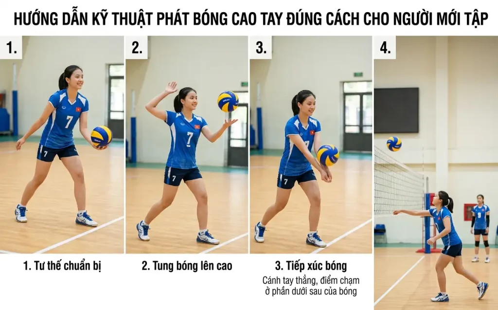 Hướng dẫn cách phát bóng chuyền đúng kỹ thuật chuẩn nhất