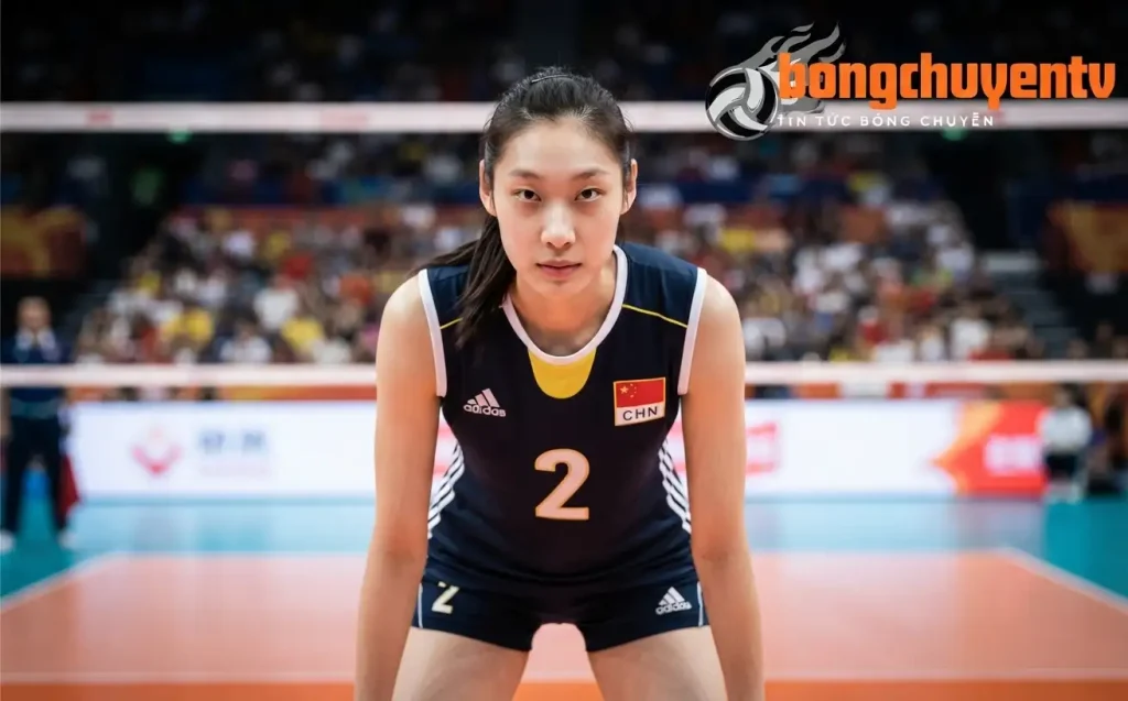 Zhu Ting trong màu áo đội tuyển bóng chuyền nữ Trung Quốc