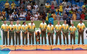 Huyền thoại bóng chuyền nữ Sheilla Castro trong màu áo đội tuyển Brazil