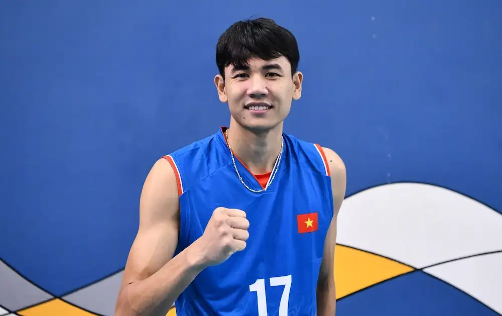 Nguyễn Ngọc Thuân thi đấu nổi bật trong màu áo Đội tuyển bóng chuyền nam Việt Nam