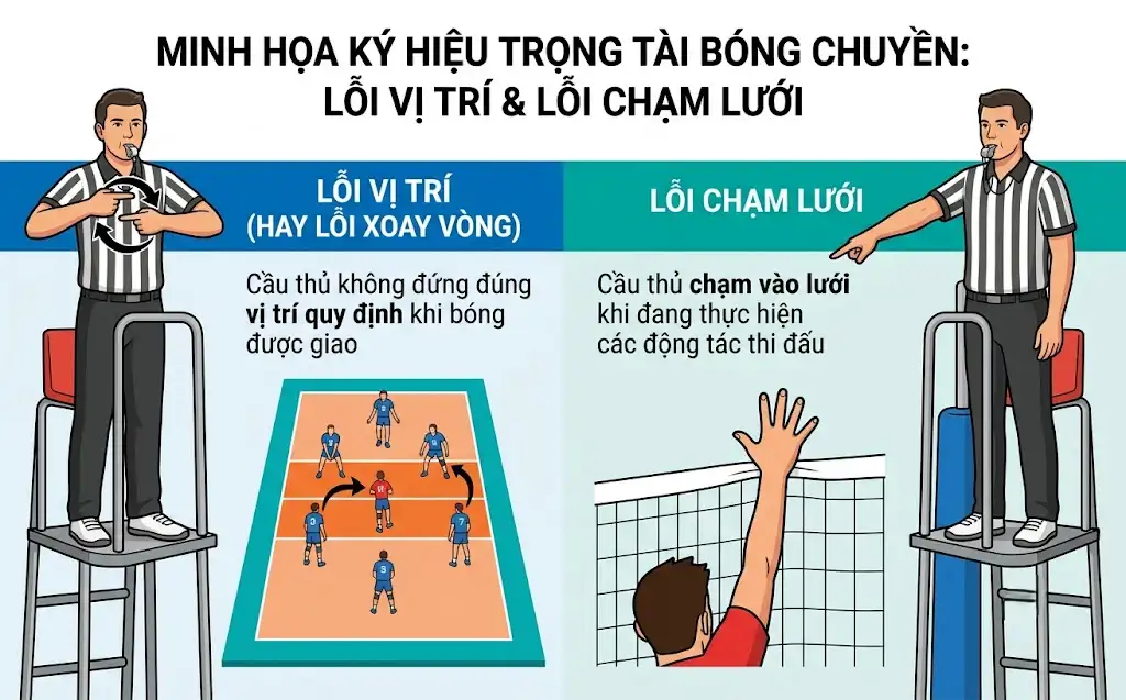 Trọng tài bắt lỗi kỹ thuật khiến đội bóng chuyền bị mất điểm trực tiếp